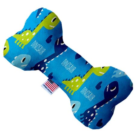 MIRAGE PET PRODUCTS Blue Dinosaurs Canvas Bone Dog Toy 6 in. 1235-CTYBN6